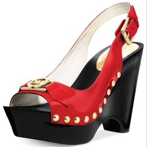 Michael Michael Kors Charm Sling Platform Pumps Women's Shoes Sz 6.5